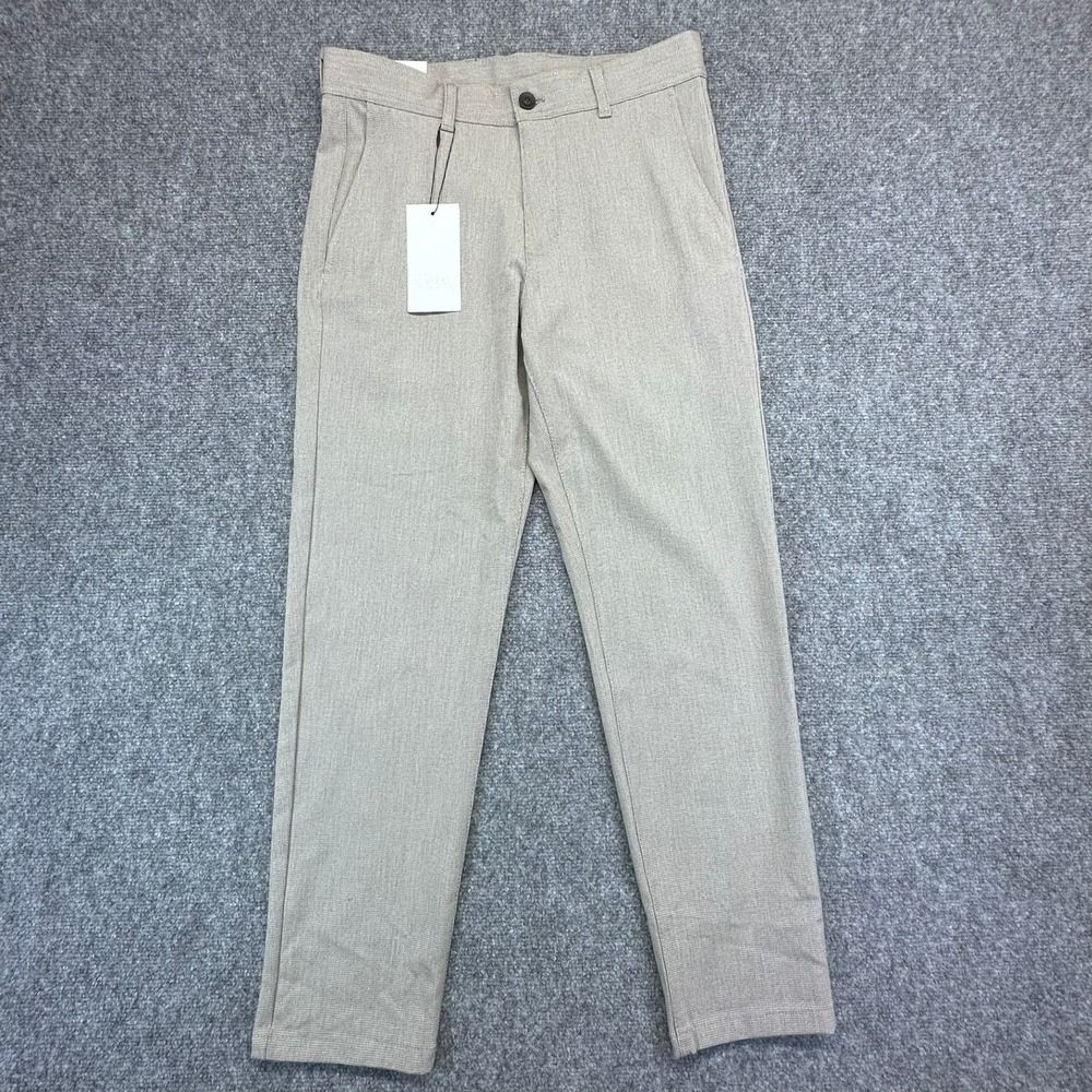 Zara The Melange Pant Men's 30 Gray Micro Check Slim Trousers NWT